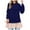 Blue, variant on ATOYSOY Women's Color Block Babydolls Pullover Long Sleeve Tees Fall Winter Fashion Loose Dressy Tops Crew Neck Sweatshirts Outwear Casual Shirts Fake Two Beige L
