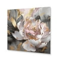 thumbnail image 2 of DESIGN ART Designart "Marble Pink Gold Peony Flower IV" Floral Peony Metal Wall Art 16 in. wide x 16 in. high, 2 of 5