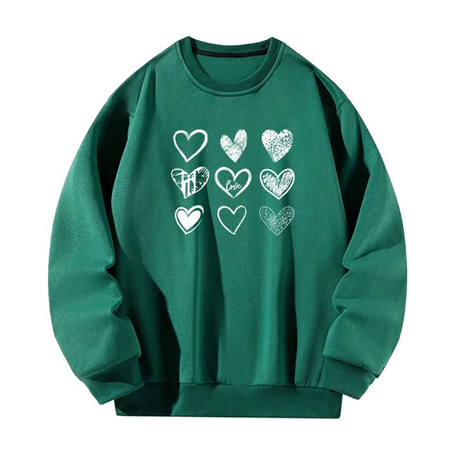 Sudadera para mujer Yinane Jersey con cuello redondo verde a la moda XL