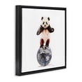 thumbnail image 3 of Stupell Industries Panda Balancing on Disco Ball Animals Painting Black Floater Framed Canvas Art Print Wall Art, 18 x 18, 3 of 9