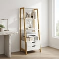 thumbnail image 3 of Demi Bonn 4-Tier Ladder Shelf 52.5 Inch Freestanding Bookcase with 2 Drawers Metal Frame Anti-Tipping Kits 200 LBS Capacity Storage Organizer, White, 3 of 8