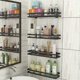 thumbnail image 4 of Spice Rack Kitchen Wall Mounted Spice Rack Stainless Steel Suitable for Kitchen Bathroom Balcony, (Matte Black, 20cm), 4 of 4