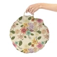 thumbnail image 2 of Floral Round Floor Cushion with Handle, Classic Blossom Romantic Rose Bouquets Lilly Magnolia Vintage Repetition, Pillow for Living Room & Dorms, 18" Round, Eggshell Multicolor, by Ambesonne, 2 of 4