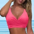 thumbnail image 6 of Hessimy Bikini Top for Women,Women's Underwire Bikini Top V Neck Criss Cross Push Up Full Coverage Swimsuit Top Bathing Suits(Pink-01,M), 6 of 7