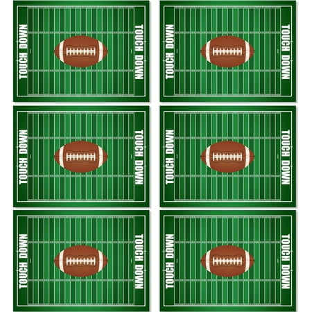 

Football Placemats Set of 6 Sport Plastic Place Mats Rugby Sports Table Mats Touchdown Kitchen Placemats for Indoor Outdoor Sport Theme Party Dining Table Decoration 17 x 13 inches