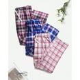 thumbnail image 3 of Active Club 3 Pack Cotton-Blend Flannel Pajama Pants for Women, Flannel Plaid PJ Pants for Women for Sleep and Lounge, Womens PJ Bottoms (Fl10/Fl02/Fl03, Medium), 3 of 5