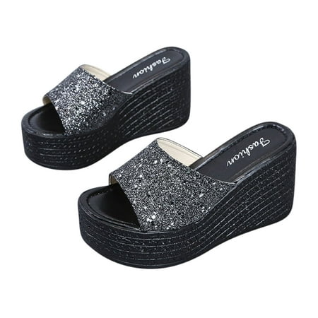 

symoid Womens Slides on Clearance- Casual New Summer Comfort Open Toe Gray Sandals for Girls Size 8.5