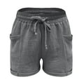 thumbnail image 6 of POROPL Women Summer Shorts Elastic Waist Stretch Casual Shorts with Pockets, 6 of 7