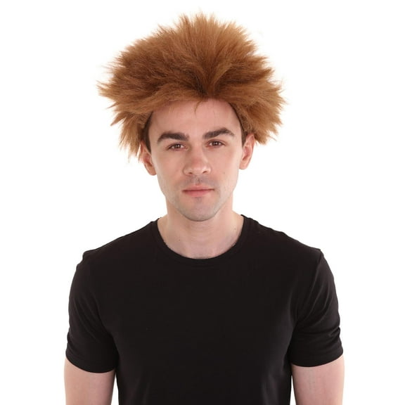 HPO Junior’sTall Straight Up Cartoon Wig - Brown Colors Halloween Cosplay Party Wigs