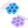 thumbnail image 1 of C-Mall Moule en Silicone pour Morsure d'Œuf Instantané – pour Pot Instantané et Autocuiseurs, Récipient Alimentaire Réutilisable avec Couvercle (Bleu et Violet), 1 of 2