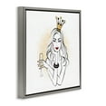 Stupell Industries Princess with Champagne Novelty Painting Gray