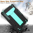 thumbnail image 4 of Dteck Galaxy Tab S7 Case 2020 , Heavy Duty 3 in 1 Hybrid Rugged Shockproof Case with Kickstand S Pen Holder for Samsung Galaxy Tab S7 11 inch Model SM-T870/T875/T878, Black + Mint, 4 of 5