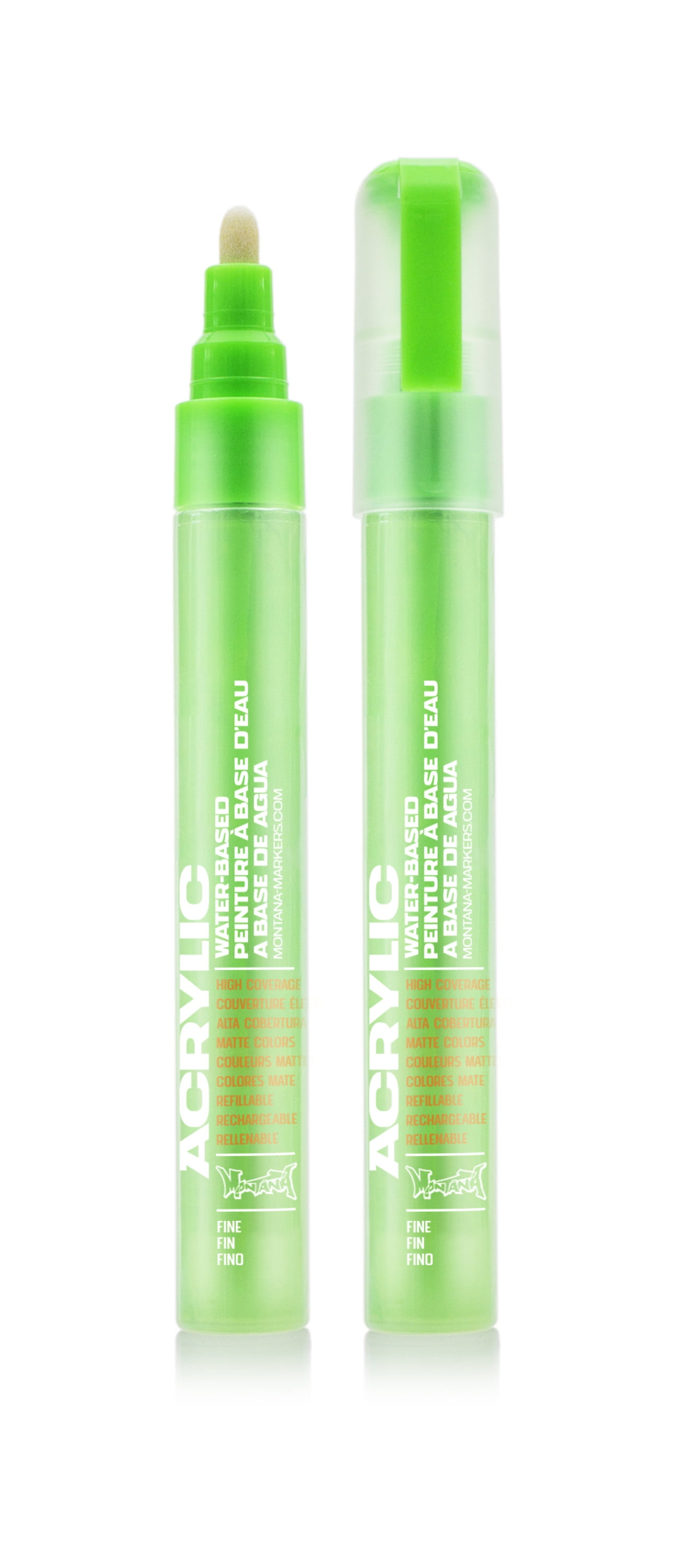 Montana Cans Acrylic Marker Set, Fine, Fluorescent, 6-Colors