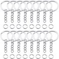 thumbnail image 1 of 50 piezas de llavero dividido con cadena y 50 piezas de anillos de salto, kit a granel de llavero con pasadores de ojo de tornillo para manualidades, fabricación de joyas, llavero de 0,98 pu, 1 of 5