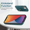 thumbnail image 2 of Feishell Fit for Apple iPhone 11 Case with 360° Rotatable Ring Holder,Shockproof Drop Resistant Premium Plain PU Leather Soft TPU Card Slots Kickstand Back Protective Phone Case,Blue, 2 of 8