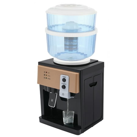 Countertop Water Dispenser, Large Capacity Dual Tank Dispenser, Sturdy and Durable with PP and ABS Material, Hot and Cold Water Tanks, 500ml/380ml Capacity, for Home or Office Use