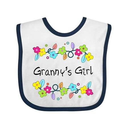 

Inktastic Grannys Girl- Bright Flowers Gift Baby Girl Bib