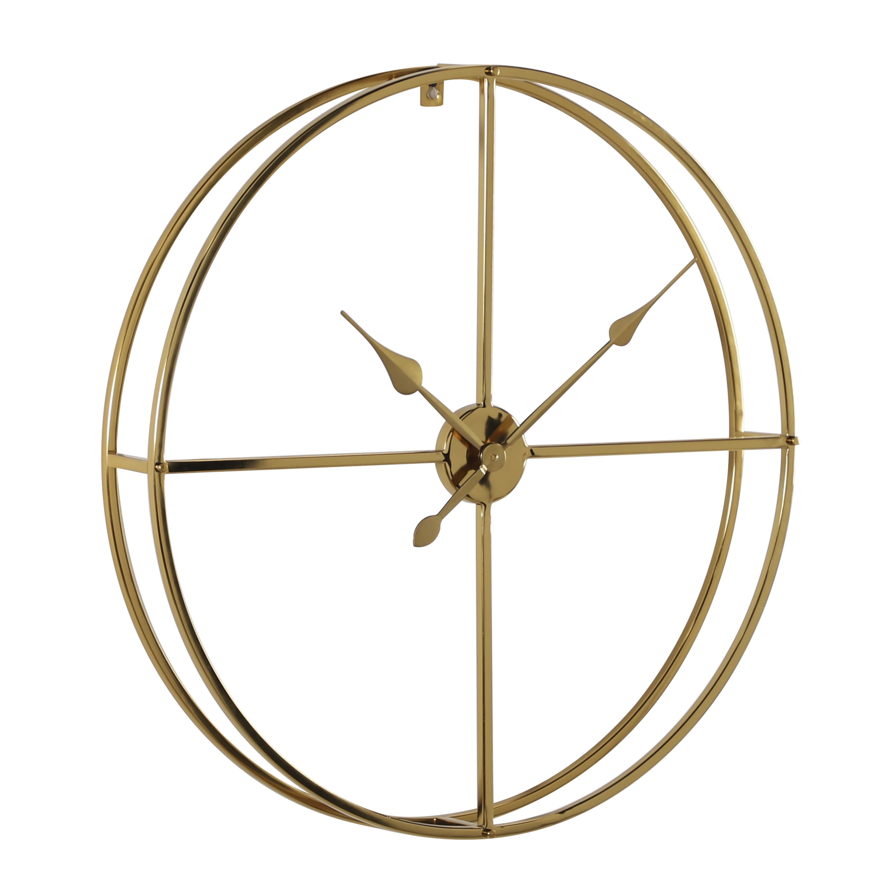 Decmode Modern Round Gold Metal Floating Wall Clock, 30" x 30