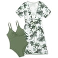 thumbnail image 1 of Traje de baño KANGKANG para niñas de una sola pieza, verde, con funda, tallas 11-12, 1 of 7