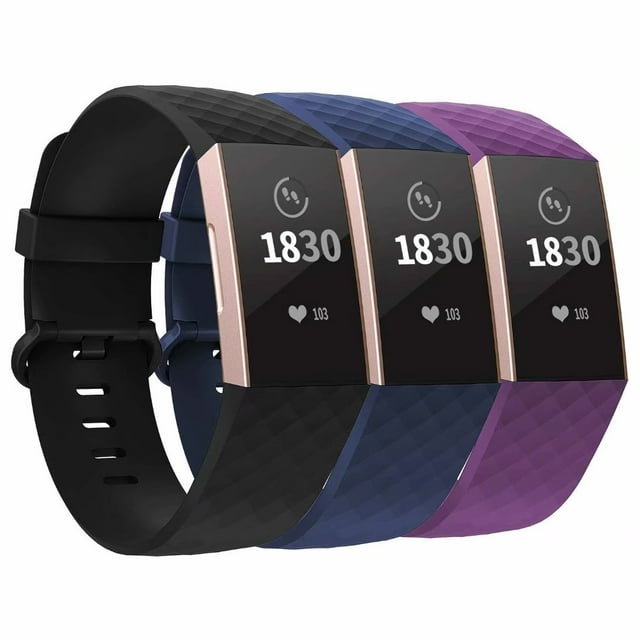 adepoy Compatible with Fitbit Charge 3 Bands for Women Men Large Small, Adjustable Replacement Wristbands for Fitbit Charge 3 and Fitbit Charge 3 SE, 3 Pack