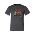 thumbnail image 2 of Wild Bobby, Colorful Neon Owl Animal Lover Men's Graphic T-Shirt, Heather Black, 3XL, 2 of 3