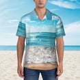 thumbnail image 2 of Haiem Sunny Ocean Waves Printed Hawaiian Shirt for Men - Men’s Casual Beach Summer Shirts - Stretch Fabric with Modern Fit-Medium, 2 of 7