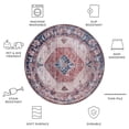 thumbnail image 6 of SAFAVIEH Tucson Kyler Traditional Machine Washable Area Rug, Beige/Rust, 6' x 6' Round, 6 of 8