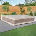thumbnail image 2 of Direct Wicker Square Patio Waterproof Cover for Dining & Sofa Sets | 106.3" x 106.3" | PU Coated Fire Resistant Polyester | UV Resistant & Windproof | Mold Resistant | Beige&Brown, 2 of 6