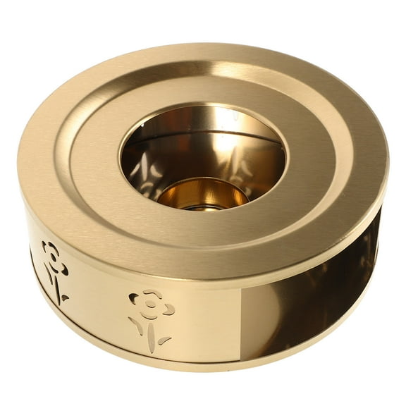 ELAYARD Golden Stainless Steel Teapot Warmer with Floral Design for Home and Outdoor Tea Heating