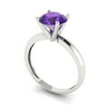 thumbnail image 2 of 1.5 ct Round Cut Natural Amethyst Solitaire Engagement Ring for Women in 18K White Gold, 2 of 5