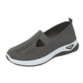 thumbnail image 2 of Willtoo Women's Woven Orthopedic Breathable Soft Shoes, Memory Foam Go Walk Slip on Shoes, Hands Free Slip in Sneakers Arch Support Dark Gray 6.5 Wide, 2 of 5