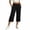 Black, variant on LumiAtelier Womens Winter Casual Capri Joggers Stretch Fleece Fabric Drawstring Elastic Waist Button Cuff Loose Cropped Pants With Side Pockets