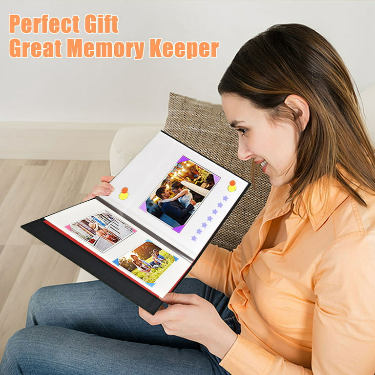 Holoary Self Adhesive Page Photo Album Magnetic Self-Stick Page Scrapbook for 4x6 8x10 Hand Made DIY 40 Pages Albums, Printed