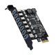 thumbnail image 1 of USB 3.2 Pci Adapter Pci E to 7 Ports USB3 Gen1 Expansion Adapter Card Pci-E Extender Pci Card, 1 of 5