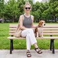 thumbnail image 3 of Ecetana Women Sandals Flats Sandals for Women Comfortable Elastic Ankle Strap Beach Shoes, 3 of 9