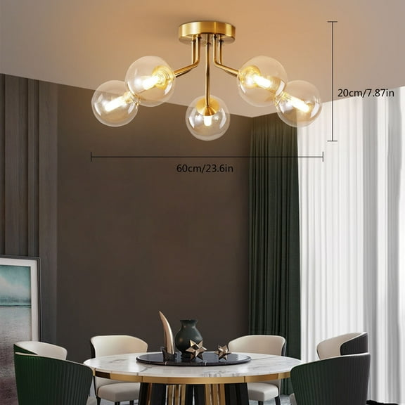 Bedroom Ceiling Light Fixture Gold Sputnik Chandelier Lighting Semi Flush Mount