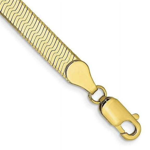 Primal Gold 10 Karat Yellow Gold 5.0mm Silky Herringbone Chain Bracelet