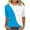Sky Blue, variant on GigrtiJin 3/4 Sleeve Womens Tops Round Neck Wrinkled Color Block Long Hem Blouse T-Shirt Trendy Casual Tunic