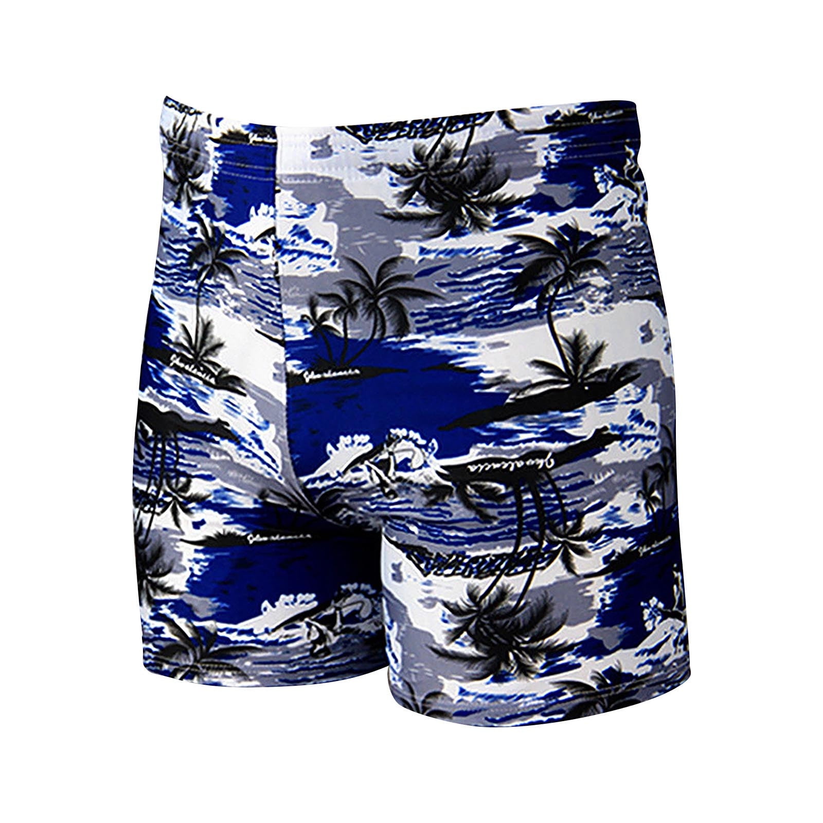 Men's Square Leg Athletic Swim Jammers Printed Beach Swimming Shorts