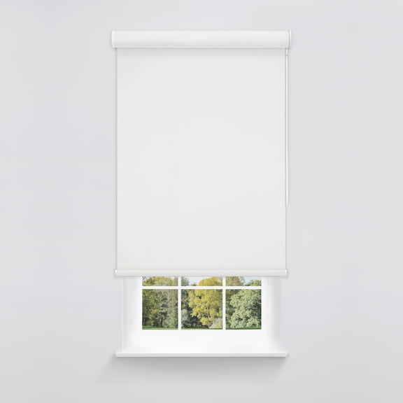 Linen Avenue Cordless Sierra Blackout Cassette Roller Shade with Bloc Wand for Easy Adjustment– UV Protection, Room Darkening–White Aspe 27 W X 78 H (Arrives 1/4" Narrower)