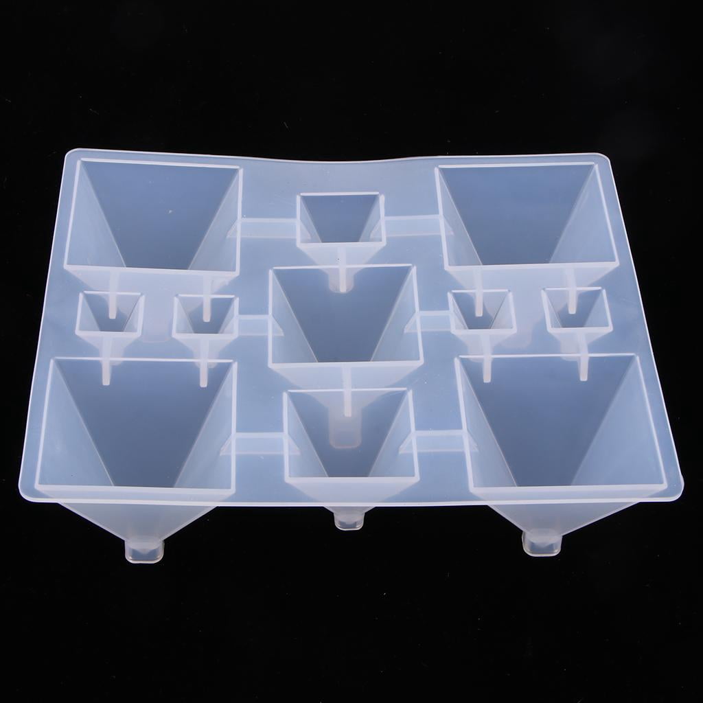 Milageto 1Set Pyramid Silicone Mould DIY Resin Art Craft Jewelry Making Pendant Molds