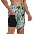 thumbnail image 2 of Rateoe funny pirate Pattern Men’s Swim Shorts with Compression Liner – Double-Layered Quick-Dry Swimwear, Comfortable & Stretchy Beach Shorts-Medium, 2 of 6
