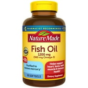 Nature Made Fish Oil 1200 mg + Vitamin D3 1000 IU (25 mcg), 90 Count