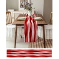 thumbnail image 4 of Table Runner 72 Inches Long for Kitchen Dining, Red Striped Dresser Scarf Farmhouse, Dining Table Decorations for Wedding/Parties, Modern Gradient Geometric Ripple Stripes 13 x 72 In, 4 of 9