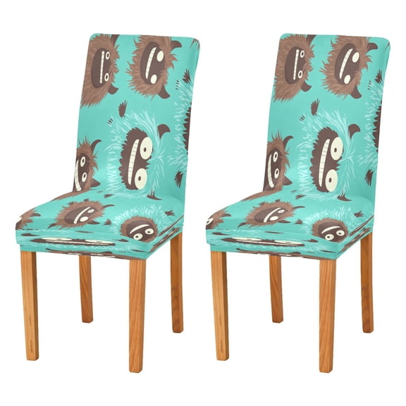 BZSMCE Chairs Slipcovers Dining Chair Covers Shaggy Monster Cute Pattern Creative Pattern
