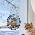 thumbnail image 4 of Finch Ornament Christmas 2025, Finch Stained Glass Window Panel – Handcrafted Art Sun Catcher for Bright and Cheerful Homes, 4 of 5