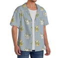 thumbnail image 3 of Lafuoo Baby Elephant Giraffe Pattern Men's Cuban Collar Short Sleeve Shirt, Button-Down Resort Beach Pocket Shirt-4X-Large, 3 of 7