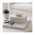 thumbnail image 2 of Rectangular Decorative Box with Agate Lid for Home Decor - Marble Keepsake Storage Jewelry Box with Lid as Home Organizer - Jewelry Organizer and Decor Box Accent for Glam Spaces - 4", White, 2 of 11