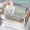 thumbnail image 2 of Escurridor de Platos sobre Fregadero, Acero Inoxidable 2 Niveles con Drenaje Autom&aacute;tico | Incluye Soporte Utensilios, Tabla de Cortar y Estante de Vasos | Organizador de Cocina Ahorra Espac, 2 of 7