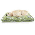 thumbnail image 1 of Tangerine Pet Bed, Repeating Pattern of Sketch Drawn Citrus Fruit with Leaves, Chew Resistant Pad for Dogs and Cats Cushion with Removable Cover, 24" x 39", Pistachio Green Emerald, by Ambesonne, 1 of 4